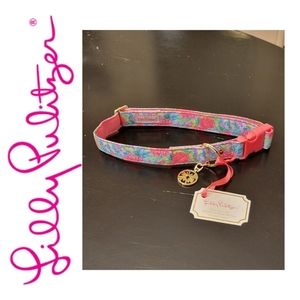 NWT Lilly Pulitzer M/L Dog Collar Bunny Business